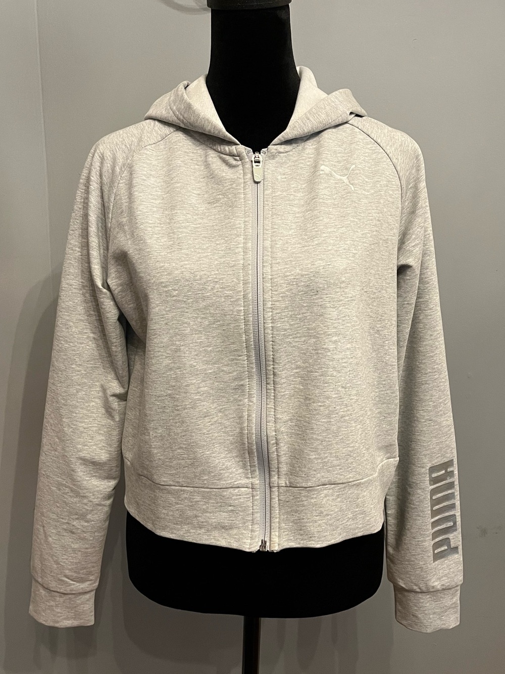 BNWOT Puma Gray Cropped Full-Zip Hoodie, size S